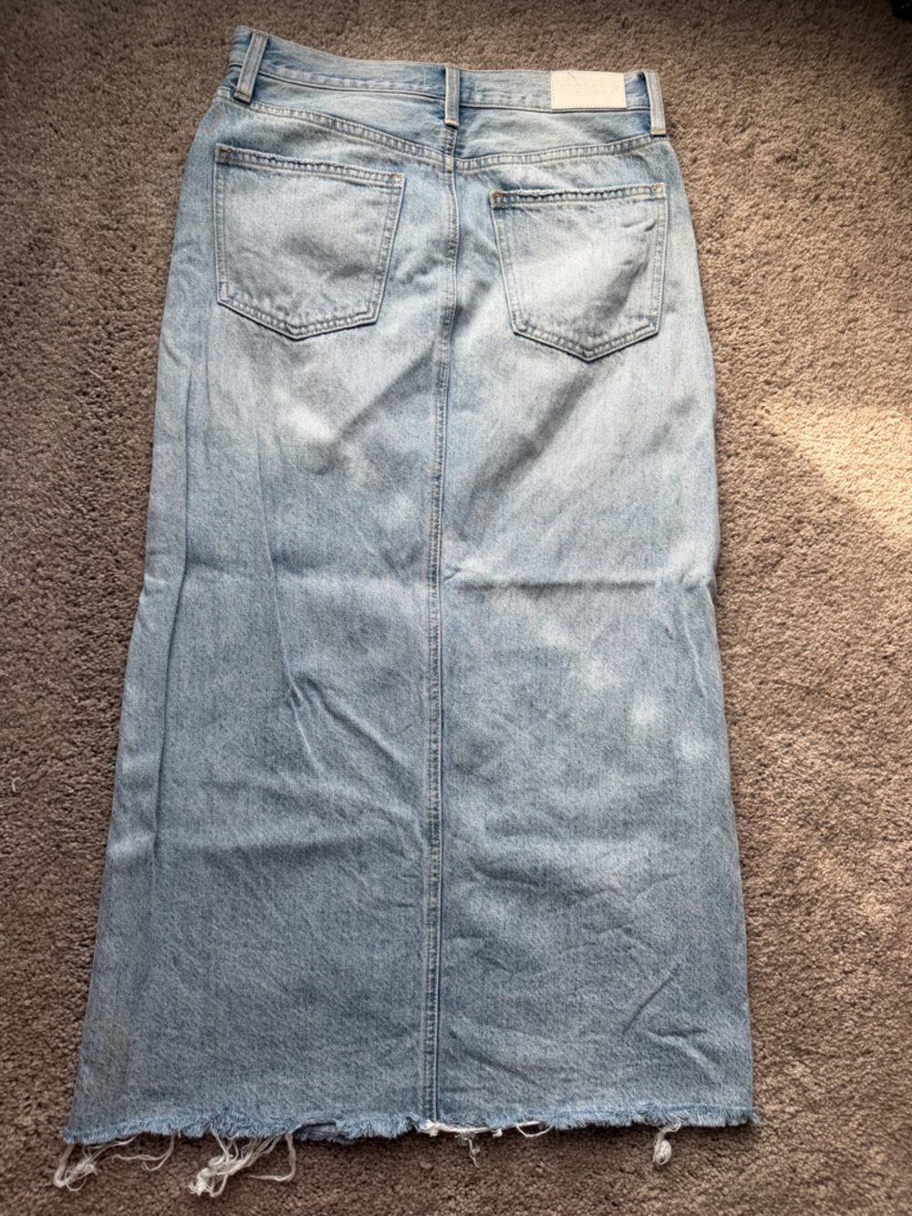 Pistola Alice Midi Denim Skirt with Center Slit - Picture 7 of 7